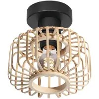 Steinhauer Naturelkleurige plafondlamp Bloeba 4147ZW met bamboe kap Ø20cm