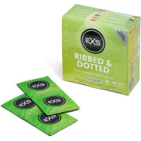 EXS Condoms Ribbed & Dotted - geribbelde, gestippelde condooms (48 stuks)