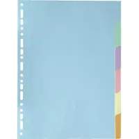 Exacompta 50x Tabbladen gerecycleerd karton 170g - 6 tabs - A4 - Geassorteerd - 1606E