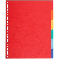 Exacompta 1 tot 6 Tabbladen Recycled 100% A4 Maxi Kleurenassortiment 6 tabs Karton 18 Gaten 2106E 50 Stuks