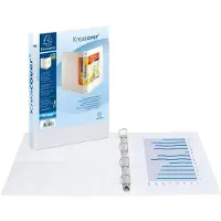 Exacompta 10x Kreacover Ringband in PP met 4 D-ringen van 25mm - A4 maxi - Wit - 51946E
