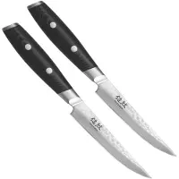Yaxell Tsuchimon Steakmessenset - 2-delig - 3 Lagen Damaststaal - VG10 Staal - Canvas-Micarta Heft