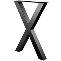 Furniture Legs Europe Stalen X tafelpoot zwart 78 bij 10 cm en hoogte 105 cm (10 x 10 cm)