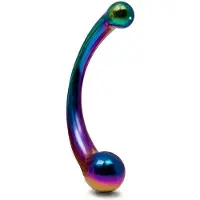 Black Label - The Rainbow Curvy - Dubbelzijdige Metalen Dildo - RVS