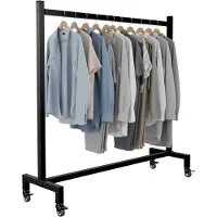 CLP Gisborne Kledingrek - Dressboy - Kledingstang - op wielen - metaal - 120x38x120/zwart
