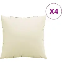 vidaXL Bankkussens 4 st 50x50 cm stof crèmekleurig