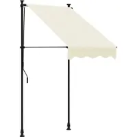 vidaXL Luifel uittrekbaar 100x150 cm stof en staal crèmekleurig