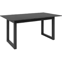 Finori - Uitschuifbare rechthoekige eettafel met antracietkleurig leisteeneffect L160/200 cm - AUSTIN
