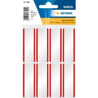 Herma Etiket HERMA 1902 54x19mm naametiket wit rood zijde 16stuks | 10 stuks