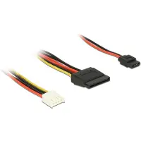 DeLOCK Floppy 4-pins (v) - SATA 15-pins (v) + Slim SATA 6-pins (v) voedingskabel - 0,20 meter