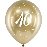 Party Deco Partydeco - Glossy ballonnen gold 40 jaar (6 stuks)