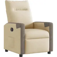 vidaXL Fauteuil verstelbaar stof crmekleurig