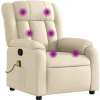 vidaXL Massagestoel met crèmekleurige stof