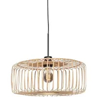 Steinhauer Hanglamp Breeza-Beach 4474ZW zwart met bamboe kap Ø40 cm