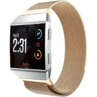 Strap-it Milanees Smartwatch bandje - Geschikt voor Fitbit Ionic Milanese band - rosé goud - Horlogeband / Polsband / Armband - Maat: Maat L
