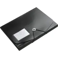 FolderSys Hoekmappen JUMBO, A4, B 240 x H 320 mm, 3 binnenflappen & elastische sluiting, polypropyleen, dikte 0,42 mm, zwart, 10 st.