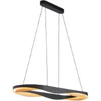 Highlight Design Hanglamp Ascoli Zwart Met Goud 160cm