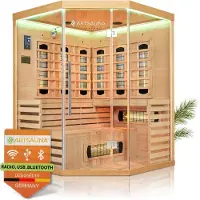 Juskys Infraroodcabine Kiruna - 150x150-200cm - Dubbele technologie - 3 personen