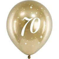 Party Deco Partydeco - Glossy ballonnen gold 70 jaar (6 stuks)