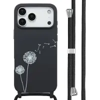 IMoshion Siliconen design hoesje met koord voor de Apple iPhone 17 Pro Max - Dandelion Black