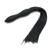 Rimba - Siliconen Flogger Zweep Met Vibrerende Dildo