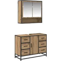 vidaXL Badkamermeubel Set 2 st Artisan Eiken 80 x 33 x 60 cm