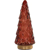 Annas collection B.O.T. Tree Glass 13X28,5 cm Burgundy With Golden Base 10Led kerstverlichting Anna's Collection