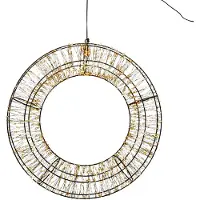 Anna's Collection Kerstkrans Zwart Met 1400 Lampjes Warm Wit / Extra Warm D 48 H 9 Cm