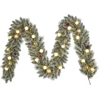 Luca Lighting Kerstslinger wit met goud 270cm incl. LED met timer - Jack