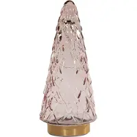 Annas collection B.O.T. Tree Glass 13X28,5 cm Pink With Golden Base 10Led kerstverlichting Anna's Collection