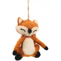 Sjaal met Verhaal Kerst Ornament Metsa Vos Bruin / Wit 6 X 10 X 4 Cm
