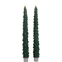Anna's Collection Led dinerkaars 27 cm | Jade groen | 3D vlam | 2 stuks