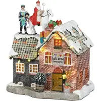 Luville Sinterklaas Sint en piet op het dak | 3x AA | 17,5 x 13 x 19 cm