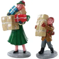 Lemax Kerstdorpminiatuur Christmas Rush (kerstdrukte) 2-delig 5,5 X 3 X 6,5 Cm
