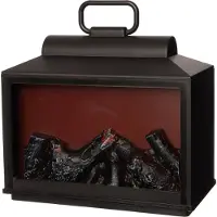 Intratuin Kerstlamp Haard Met Timer Zwart 9 X 18 X 16 Cm