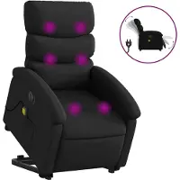 vidaXL Sta-op-massagestoel elektrisch kunstleer zwart