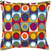 Vervaco - Spansteekkussen kit - Veelkleurige cirkels - PN-0021380 - Borduren - Borduurpakket - Borduurpakket volwassenen - Borduurpakket kind