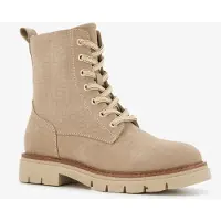 Blue Box dames croco veterboots beige maat 39