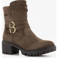 Blue Box dames biker boots met hak bruin maat 41
