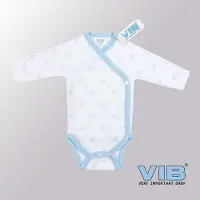 Vib - Rompertje (overslag) Luxe Katoen - Kroontjes (Blauw) - Babykleertjes - romper - rompertjes - rompertjes met tekst - baby cadeau - baby aankondiging - overslagromper