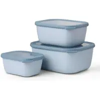 Mepal - Multikom Cirqula vershouddoos set - 750 + 1500 + 3000 ml - Rechthoekig - Nordic blue