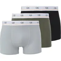 QS Boxershorts lichtgrijs / olijfgroen / zwart / wit