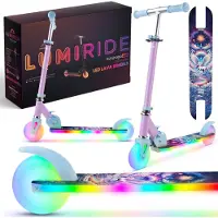 Sun baby tweewieler step voor kinderen Lumiride LED 7 kleuren/20 modi, opvouwbaar, verstelbaar 73-85 cm, Unicorn
