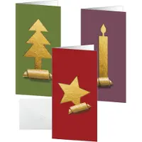Sigel Kerstkaarten incl. - envelop (goud) - wit karton -