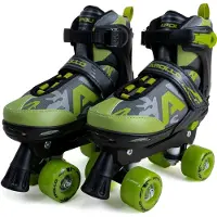 Apollo Champion Verstelbare Quad Skate - verstelbare rolschaatsen voor kinderen, comfortabele, in maat verstelbare LED-rolschaatsen, voor meisjes en jongens, maten 31 - 42