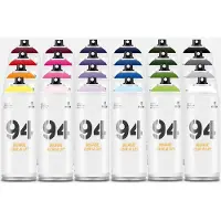 Montana Colors MTN94 Spuitbussen pakket - 24 kleuren lage druk en matte afwerking spuitverf - Graffiti verf voor vele doeleinden zoals voor diy, klussen, graffiti, hobby en kunst