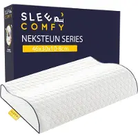 Sleep Comfy - Traagschuim Hoofdkussen - Geschikt voor rug-, zij-en buikslapers - Mini Neksteun Kussen 46x30x10/8 cm
