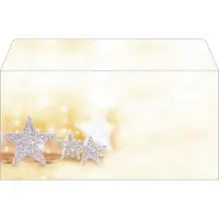 Sigel Glitter Stars Enveloppen 11 x 22 cm Beige, zilver 50 Stuks