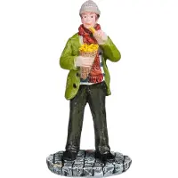 Luville Molendam Kerstdorpminiatuur Market Visitor Eat Fries (patat Eten) 3,5 X 2,5 X 7 Cm