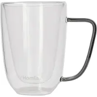 Homla – set van 2 dubbelwandige glazen mokken, vaatwasmachinebestendig